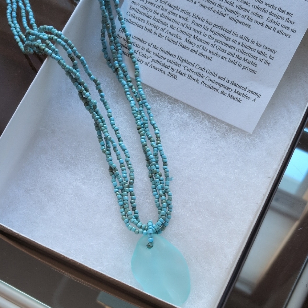 Edwin H. Weaver Jr Elegant Turquoise Beaded Necklace